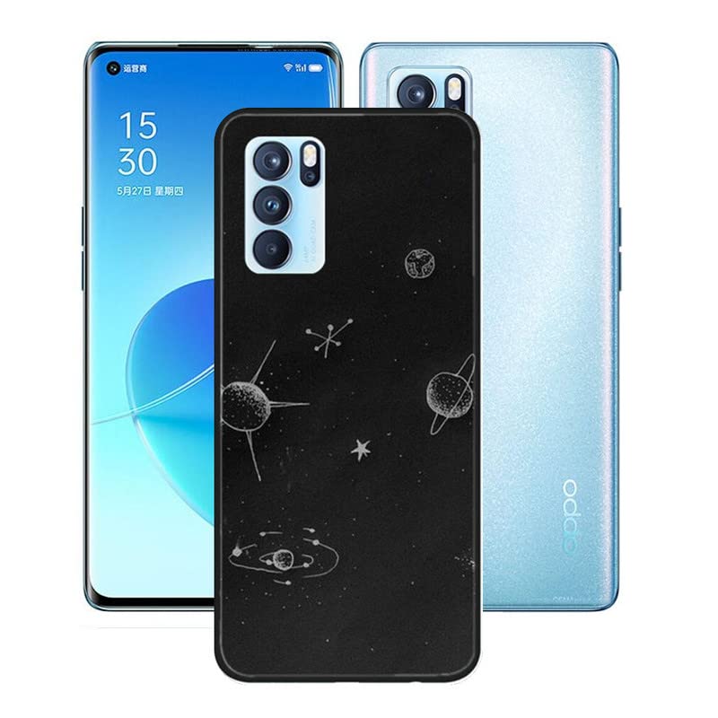 FZYM Case for Oppo Reno 6 Pro 5G,Soft Anti-Scratch Black Protective Shell Silicone Flexible TPU Phone Case Protection Cover for Oppo Reno 6 Pro 5G (6.55") - BST14