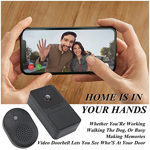 Wireless Video Doorbell Camera, Smart Ring Video Doorbell 2.4GHz WiFi Doorbell Security Camera with Motion Detector, 2 Way Audio, 800 Mah Lithium Battery, Door Bell Ringer for Home, Hotel