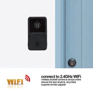 Wireless Video Doorbell Camera, Smart Ring Video Doorbell 2.4GHz WiFi Doorbell Security Camera with Motion Detector, 2 Way Audio, 800 Mah Lithium Battery, Door Bell Ringer for Home, Hotel