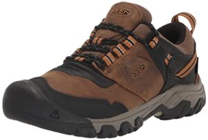 keen men's ridge flex low height waterproof hiking boots, bison/golden brown, 13 wide