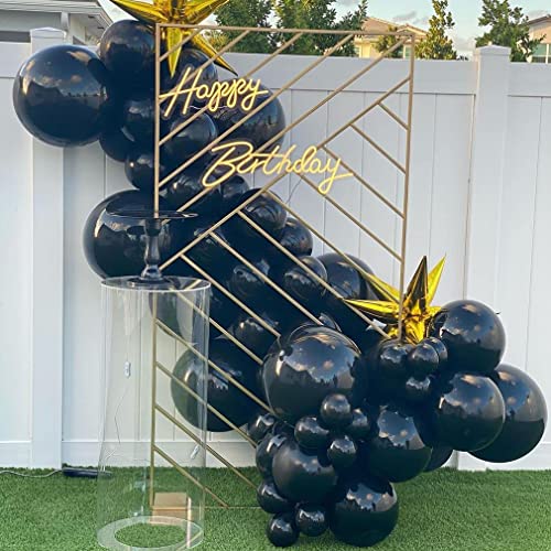 Black Balloons Garland Arch 114 Pack Black Latex Party Baloons In Different Sizes for Halloween,Graduation Party Decorations, Birthday Ballons Anniversary Balloons