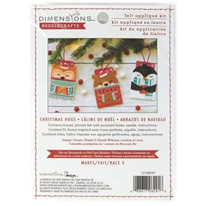 dimensions 72-08291 diy christmas ornaments and gift card holders felt applique kit, sizes vary, multicolor, 4pcs
