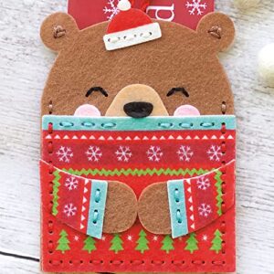 Dimensions 72-08291 DIY Christmas Ornaments and Gift Card Holders Felt Applique Kit, Sizes Vary, Multicolor, 4pcs