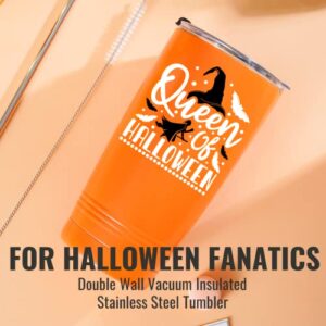 Onebttl Halloween Gifts for Women Adult Hostess, 20oz Travel Tumbler, Funny Gifts for Halloween Lovers or Party's Owner, Halloween Party Supplies - QUEEN OF HALLOWEEN