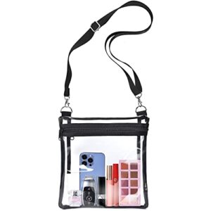 leap fit clear bag stadium approved: women men crossbody concert bags see through purse - transparent plastic handbag for game day festivals sports