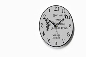 reverse wall clock - alice - mad hatter - round funny clock - backwards running time - counterclockwise wall clock - room deco - optional rgb led 5v backlit
