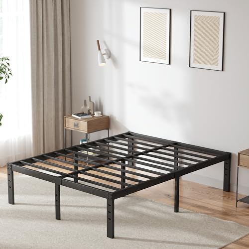 Artimorany California King Bed Frame Mattress Foundation, 14 Inch Heavy Duty Metal Platform Cal King Bed Frame, No Box Spring Needed, Steel Slat Support 3500 lbs, Noise Free, Easy Assembly, Black