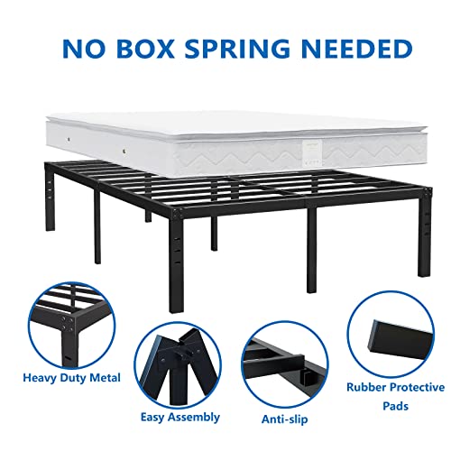 Artimorany California King Bed Frame Mattress Foundation, 14 Inch Heavy Duty Metal Platform Cal King Bed Frame, No Box Spring Needed, Steel Slat Support 3500 lbs, Noise Free, Easy Assembly, Black