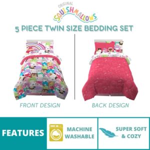 Franco Squishmallows Bedding Super Soft Comforter and Sheet Set with Sham, 5 Piece Twin Size