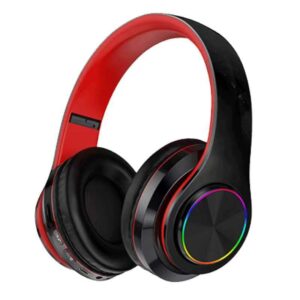 ichenovo 2022 wireless bluetooth headphones,colorful led lights comfort over ear foldable headset with built-in microphone,fm,sd card slot,wired for school/tablet computer/pc/tv/cellphones/travel