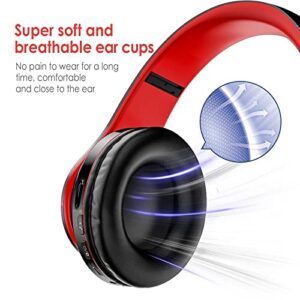 iChenovo 2022 Wireless Bluetooth Headphones,Colorful LED Lights Comfort Over Ear Foldable Headset with Built-in Microphone,FM,SD Card Slot,Wired for School/Tablet Computer/PC/TV/Cellphones/Travel