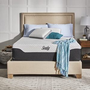 sealy cool & clean 14" hybrid bed in a box, queen, white