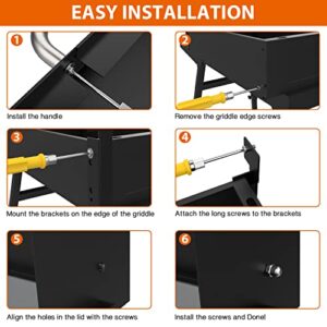 New Upgraded Hinged Lid for Blackstone Griddle, Griddle Accessories Cover 28 Inch Hood, 2 Burner Flat Top Gas Grill 28" Griddle 1517, 1853 Cooking Station