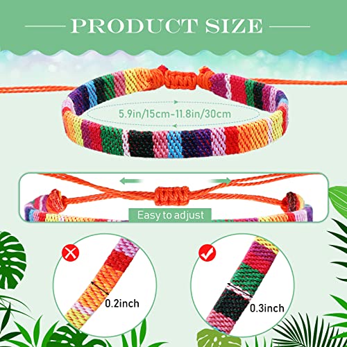 18 Pcs Boho Surfer Bracelet Ankle Adjustable Beaded Anklets Unisex Handmade Braided Bracelet Waterproof Surfer Beach Bracelet Colorful Anklet Bracelet String Rope Jewelry for Women Men (Elegant Style)