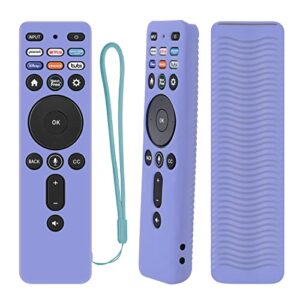 luminous blue silicone xrt260 remote cover, anti-slip shockproof silicone protective case compatible with vizio xrt260 smart tv controller with lanyard (glow in dark blue)