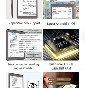 Meebook P10 Pro E-Reader,2022 New 10" E-Ink Tablet Paperwhite Reader with Adjustable Front Light,Cold/Warm Light,Android 11,3GB Ram+64GB,Dual Touch, Support Hand Writing,WiFi OTG