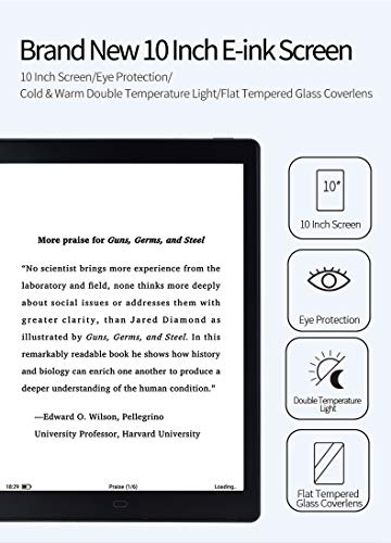 Meebook P10 Pro E-Reader,2022 New 10" E-Ink Tablet Paperwhite Reader with Adjustable Front Light,Cold/Warm Light,Android 11,3GB Ram+64GB,Dual Touch, Support Hand Writing,WiFi OTG