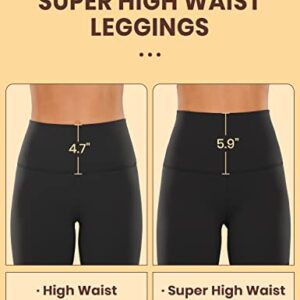 CRZ YOGA Women's Butterluxe Super High Waisted Biker Shorts 8 Inches - Over Belly Workout Yoga Short Leggings Black Small