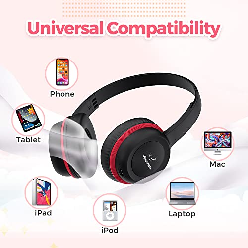 vinamass Kids Bluetooth Headphones, 22H Playtime, Bluetooth 5.0 & Built-in Mic, Noise Cancelling Headphones for Kids, Adjustable Headband, for School Home iPad Tablet Airplane