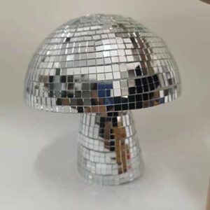 mushroom disco ball for bar, party, room, table decor - mirror disco ball mushroom shape home art decorations (s 5.6 inches)