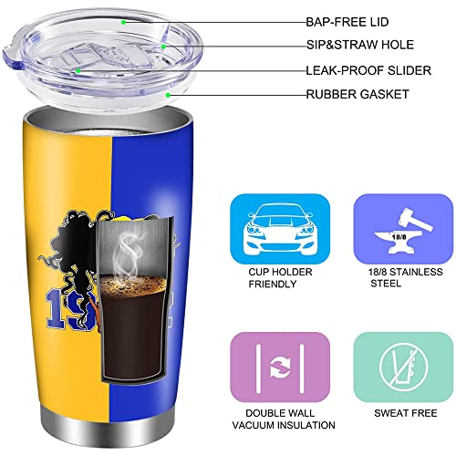 Hunkie Sorority Gifts Tumbler Stainless Steel Wine Tumbler Cup with Lid Water Bottle Coffee Mug Birthday Gifts for Women 20oz -3, Yellow-3, One Size