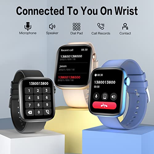 Smart Watch make calls (Call Receive/Dial), 1.8 inch HD Full Touch Screen Smartwatch Fitness Tracker with Call Heart Rate monitor 118 sport modes music player voice assistant for iphone android phones