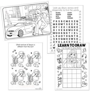 Barbie Sticker Activity Set - Bundle Includes Barbie Stickers, Barbie Coloring Book, and More (Pink)