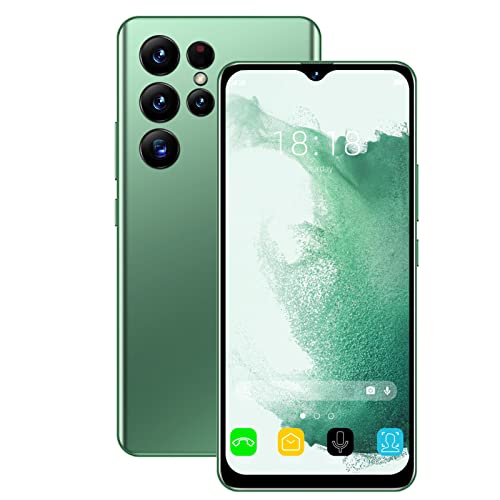 Yunseity Smartphone, 6.4in HD Screen 3G Net Face Unlock Smartphone, Ten Core CPU 4GB RAM 32GB ROM Dual Sim Dual Standby 72 Megapixel Autofocus Touch Screen Phone for Android12(Green)