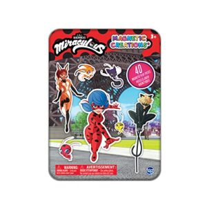 miraculous ladybug - magnetic creations tin - dress up play set - includes 2 sheets of mix & match dress up magnets with storage tin. great birthday gift for kids and toddlers!