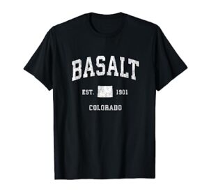 basalt colorado co vintage athletic sports design t-shirt