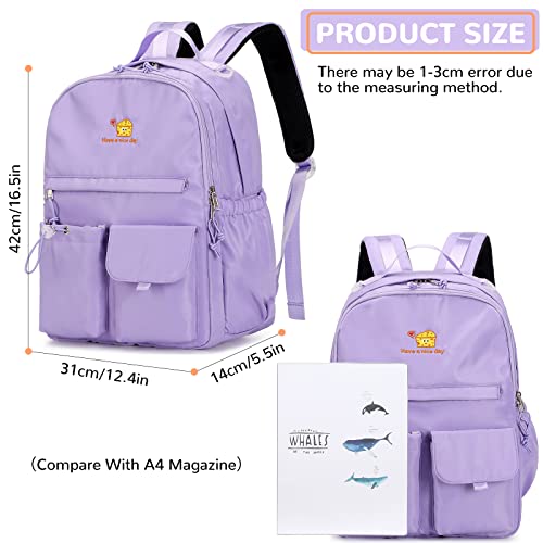 Lanola Laptop Backpacks School Bag College Backpack Anti Theft Travel Daypack Large Bookbags for Teens Girls Women Students - Purple