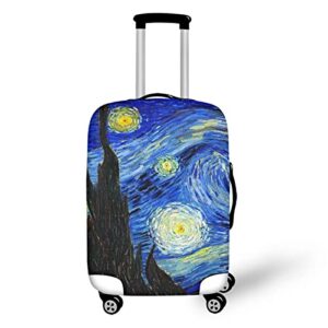 ystardream van gogh starry night travelling luggage cover washable suitcase protector anti-scratch suitcase cover colorful luggage suitcase protective cover fits20 inch inch
