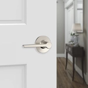 Amazon Basics Manchester Door Passage Lever, Satin Nickel, 6-Pack