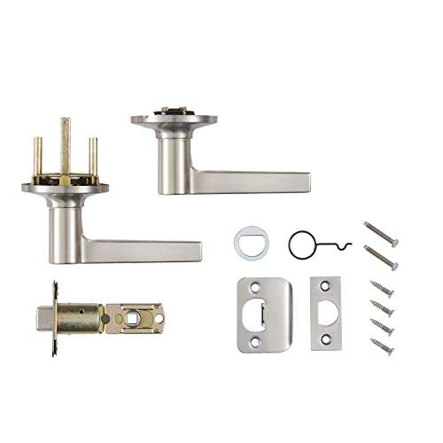 Amazon Basics Manchester Door Passage Lever, Satin Nickel, 6-Pack