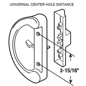 Patio Sliding Door Handle Set with Mortise Lock, Key Cylinder and Face Plate, Full Replacement Handle Lock Set Fits Door Thickness from 1-1/2" to 1-3/4", 3-15/16" Screw Hole Spacing, Black