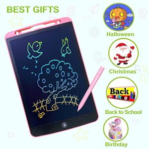 LCD Writing Tablet for Kids 12 Inch, SAnmay Colorful Drawing Tablet Erasable Electronic Doodle Board for Toddlers, Educational Toys Gifts for 3 4 5 6 7 8 Year Old Boys Girls, Pink