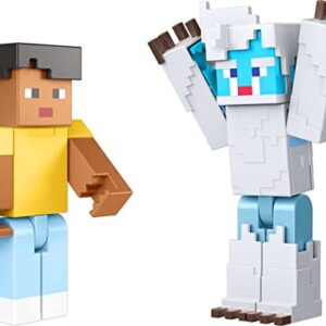 Mattel Minecraft Game, Creator Series Action Figures and Accessories, Camp Enderwood Steve and Mob Figures, Collectible Gift for Kids