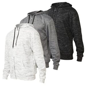 ultra performance mens sweatshirt 3 pack full zip up hoodie, lightweight athletic performance zip up hoodies for men