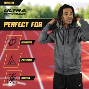 Ultra Performance Mens Sweatshirt 3 Pack Full Zip Up Hoodie, Lightweight Athletic Performance Zip Up Hoodies For Men