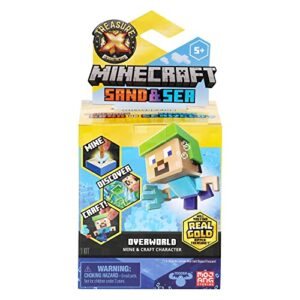 treasure x minecraft sand & sea. overworld minecraft character. mine, discover & craft with 10 levels of adventure & 12 mine & craft characters to collect - styles may vary