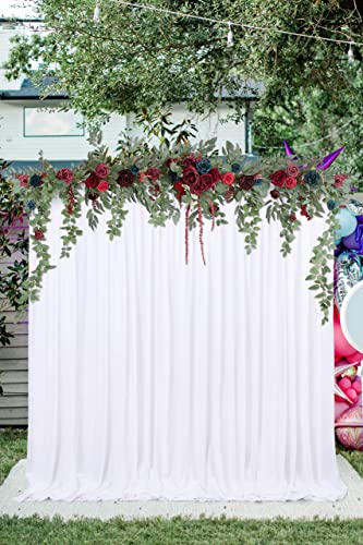 White Backdrop Curtain for Parties 5ft x 10ft 2 Panels Backdrop for Photo Birthday Baby Shower