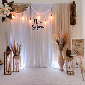 White Backdrop Curtain for Parties 5ft x 10ft 2 Panels Backdrop for Photo Birthday Baby Shower