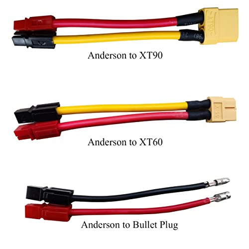 ENGWE Anderson Adapter 1 Pcs, E-Bike Battery to Controller Adapter Cable, Anderson to Bullet Plug Adapter for Electric Bicycle, Lithium Battery Female Connector (Anderson to Bullet Plug)