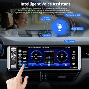 Car Radio Single Din with Apple Carplay Android Auto, 5.1 Inch IPS Touch Screen Car Stereo Support Bluetooth FM Mirror Link SWC Voice Assistant AUX-in USB TF Card Port with Backup Camera