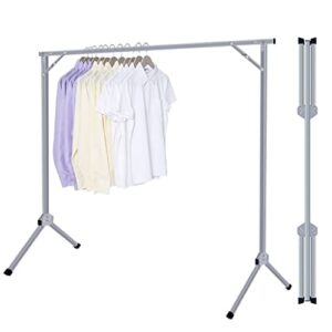 bnnp foldable clothes drying rack stainless steel folding drying rack floor-standing single-pole drying rack indoor and outdoor balcony telescopic drying rack (color : a)