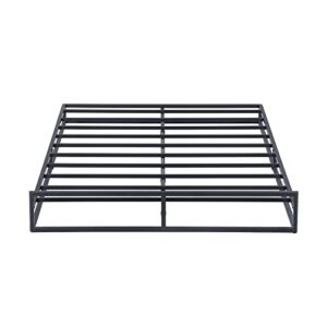 Oleesleep 6 Inch Dura Metal Platform Bed Frame with Footboard, Black