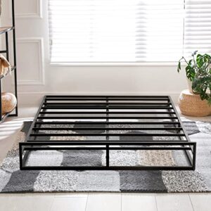 Oleesleep 6 Inch Dura Metal Platform Bed Frame with Footboard, Black