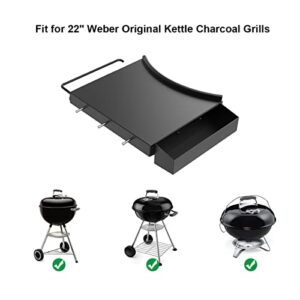 Kettle Table Shelf, Grill Table Shelf for Weber 22" Charcoal Kettle Master Touch Charcoal Grills, Portable BBQ Charcoal Grill Side Table, Shelf Storage Holder Tray for Weber Kettle Grills