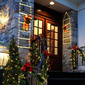 Toodour LED Christmas Light - Christmas Decorative Ladder Lights with Santa Claus, Christmas Decorations Lights for Indoor Outdoor, Window, Garden, Home, Wall, Xmas Tree Decor (2.5FT, Warm White)