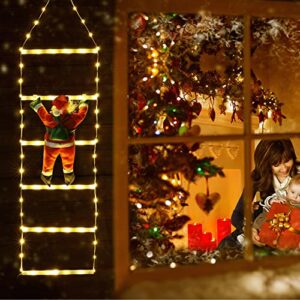 Toodour LED Christmas Light - Christmas Decorative Ladder Lights with Santa Claus, Christmas Decorations Lights for Indoor Outdoor, Window, Garden, Home, Wall, Xmas Tree Decor (2.5FT, Warm White)